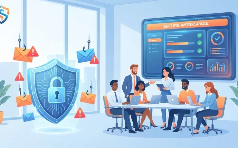 Small business team reviewing security checklist documents before penetration test audit